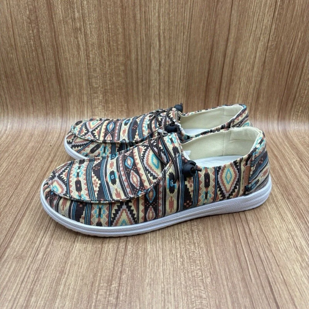 Corkys Kayak Boat Shoes Womens 11 Multicolor Southwestern Slip On NEW